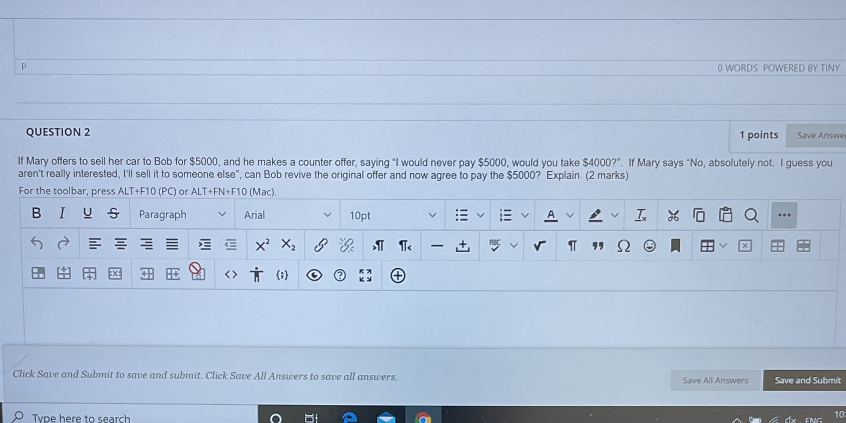 P O WORDS POWERED BY TINY QUESTION 2 1 points Save