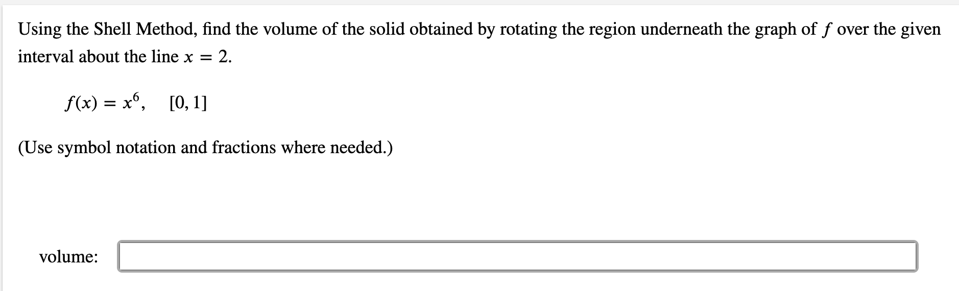 the interval [0, 1]. (Use symbolic notation and fractions Where needed.) Find
