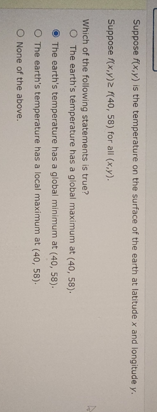 need help with this question please and thank u Suppose f(x,y) is