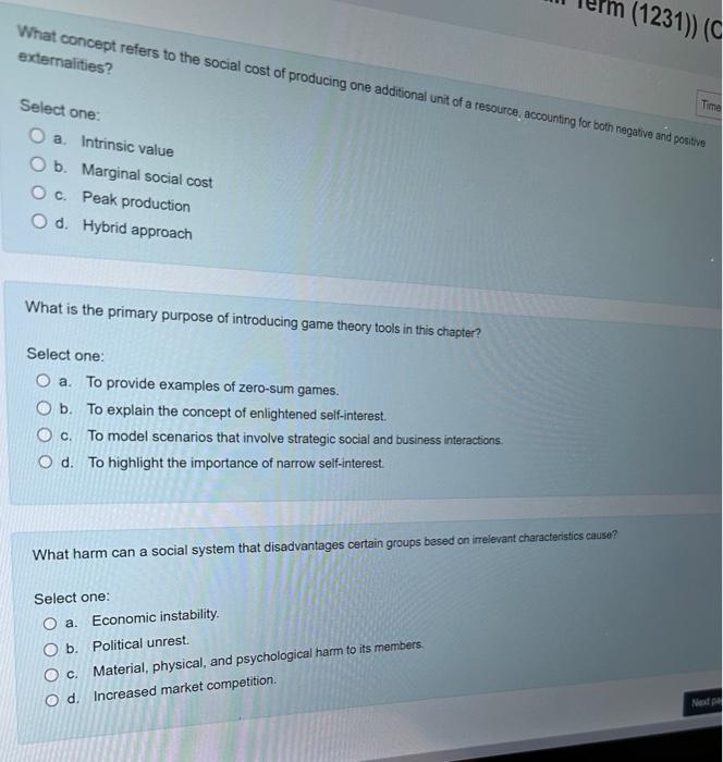 please help me answer this for my Ethics class What concept refers