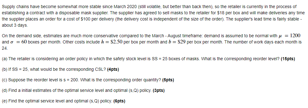  Supply chains have become somewhat more stable since March 2020(still volatile,