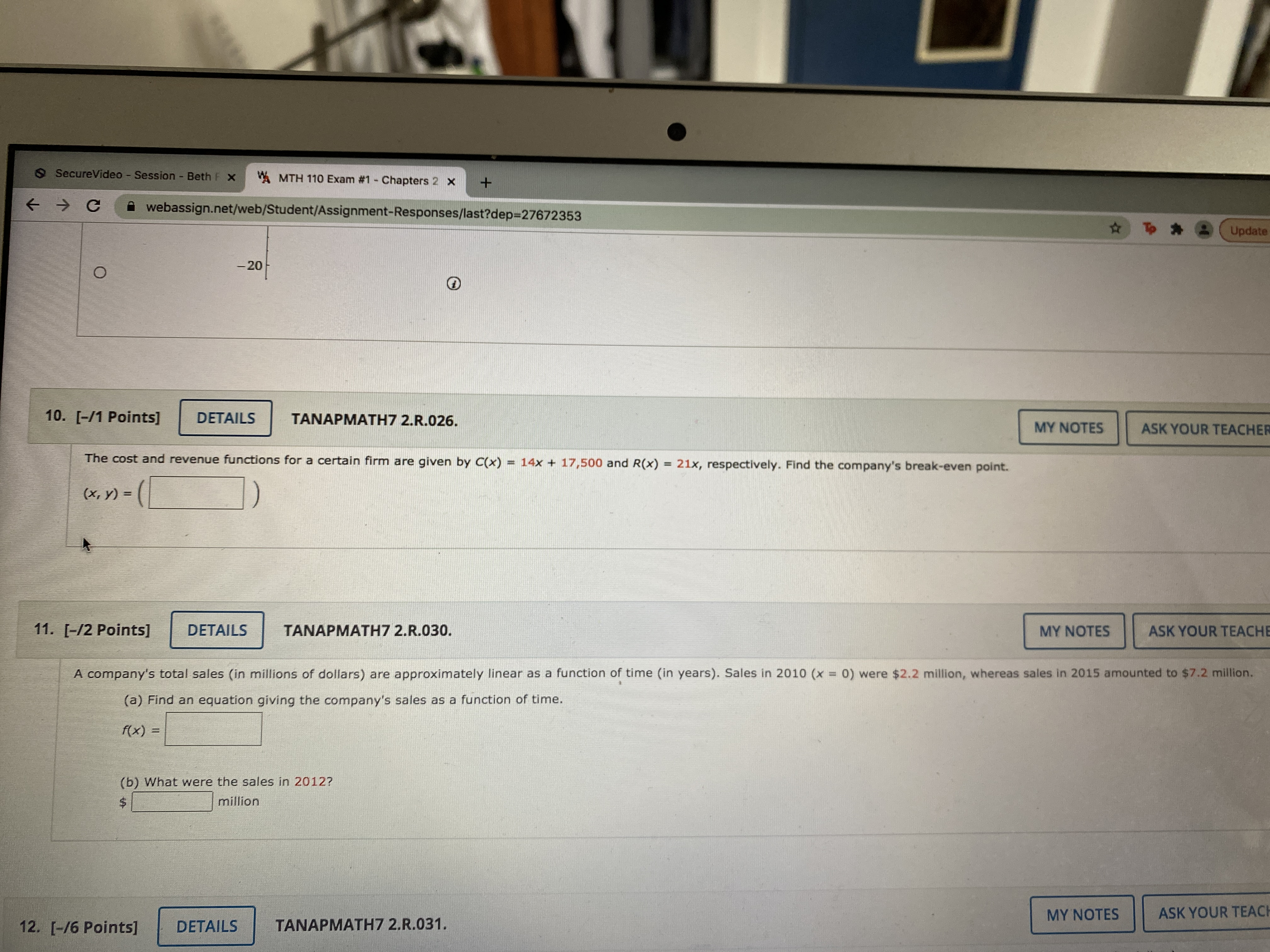 10 and 11 please help SecureVideo - Session - Beth F X