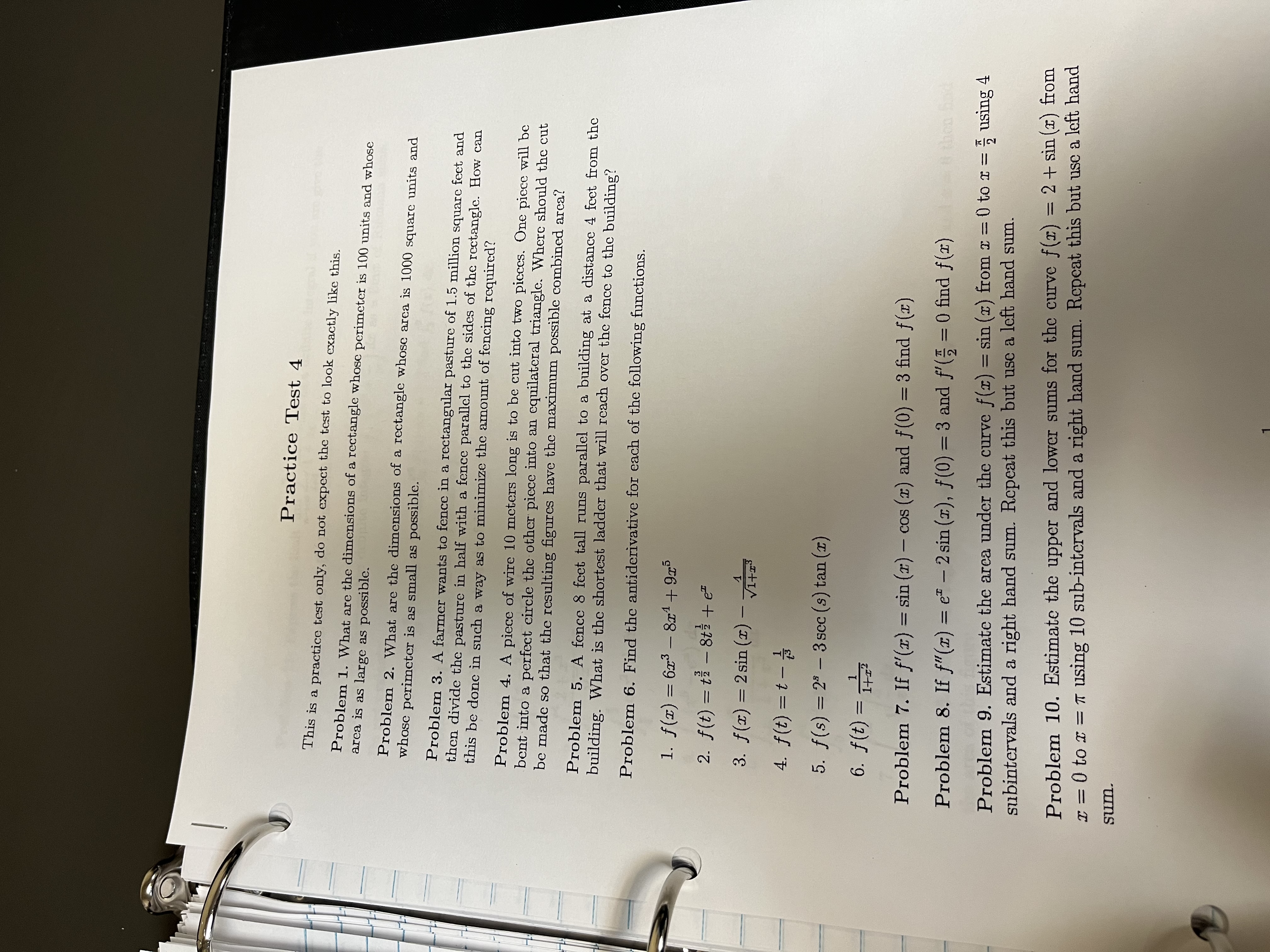  Practice Test 4 This is a practice test only, do not