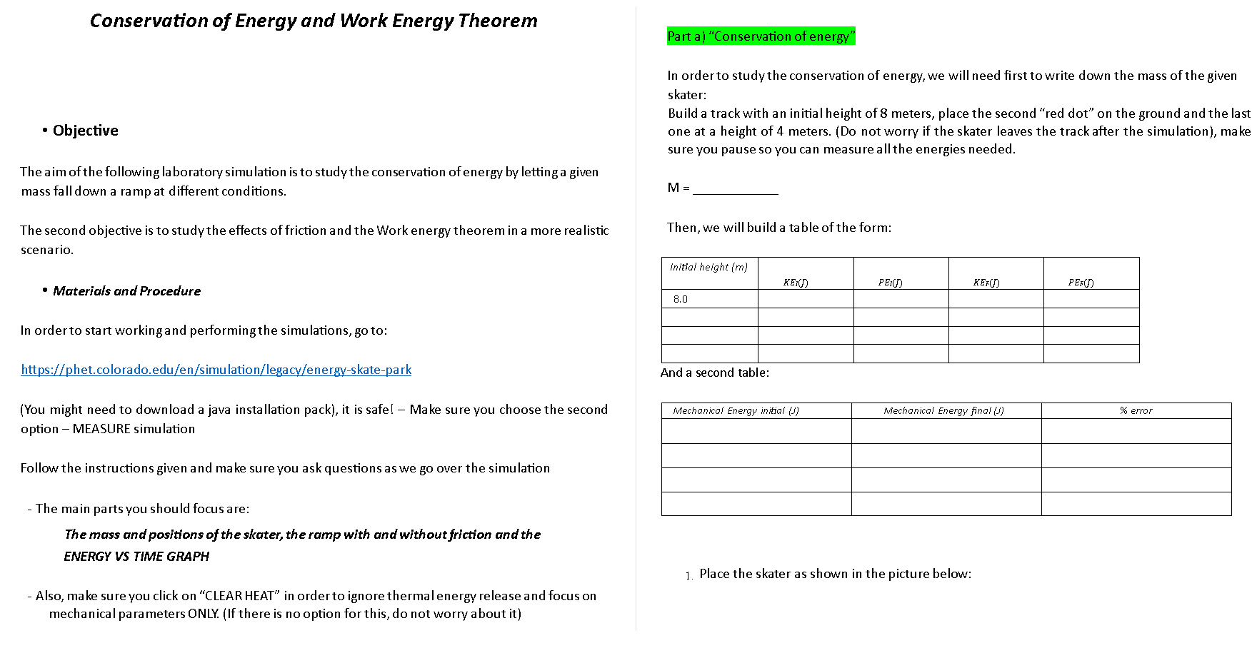 6. Perform an error calculation and discuss possible sources of error. Speed