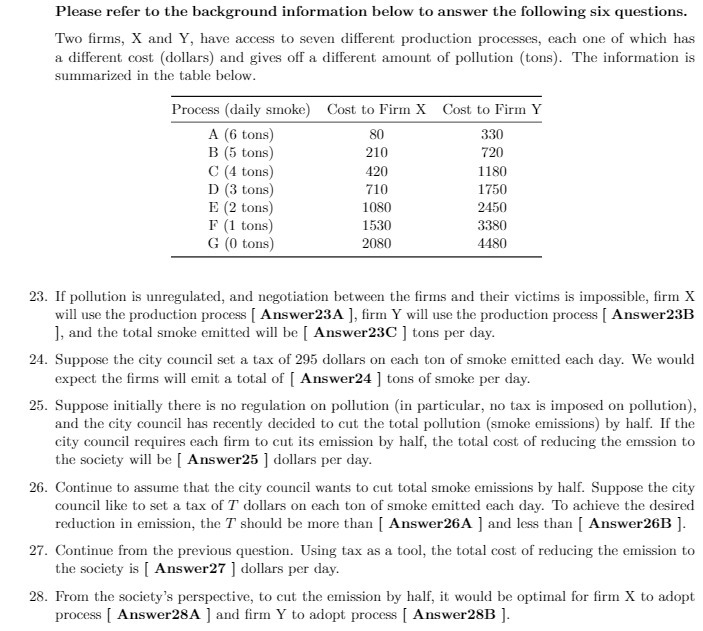 Include clear workings. Please refer to the background information below to answer