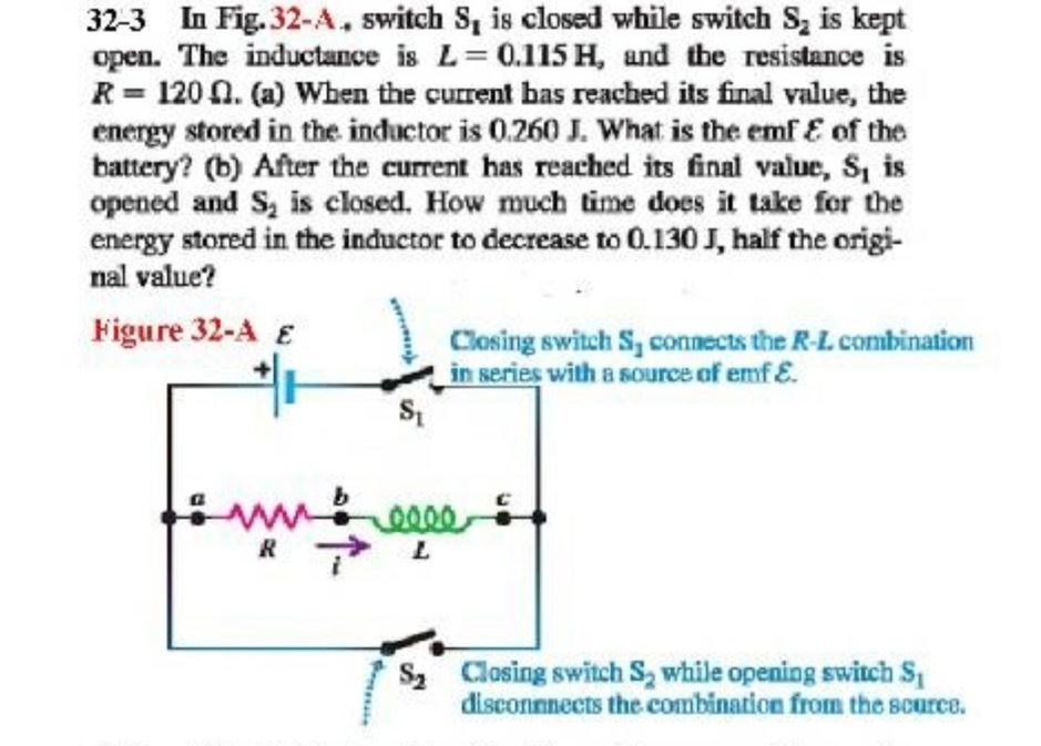 32-3 In Fig.32-A, switch S, is closed while switch S, is