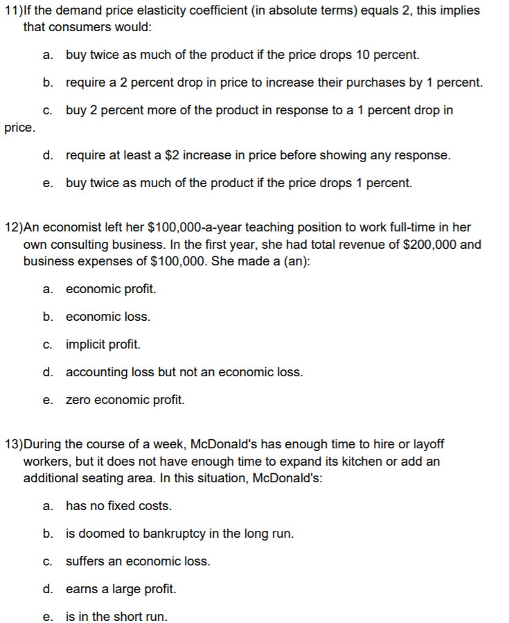 of $100 zillion, explicit costs of $60 zillion and implicit costs of