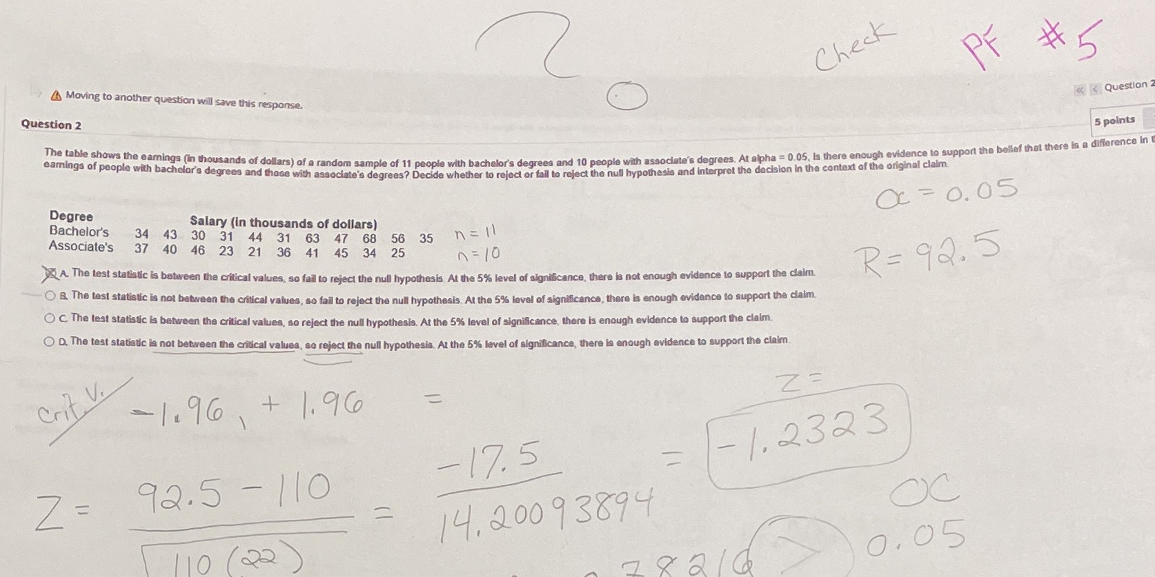 MWing to another will save response. Question 2 Question 2 S points