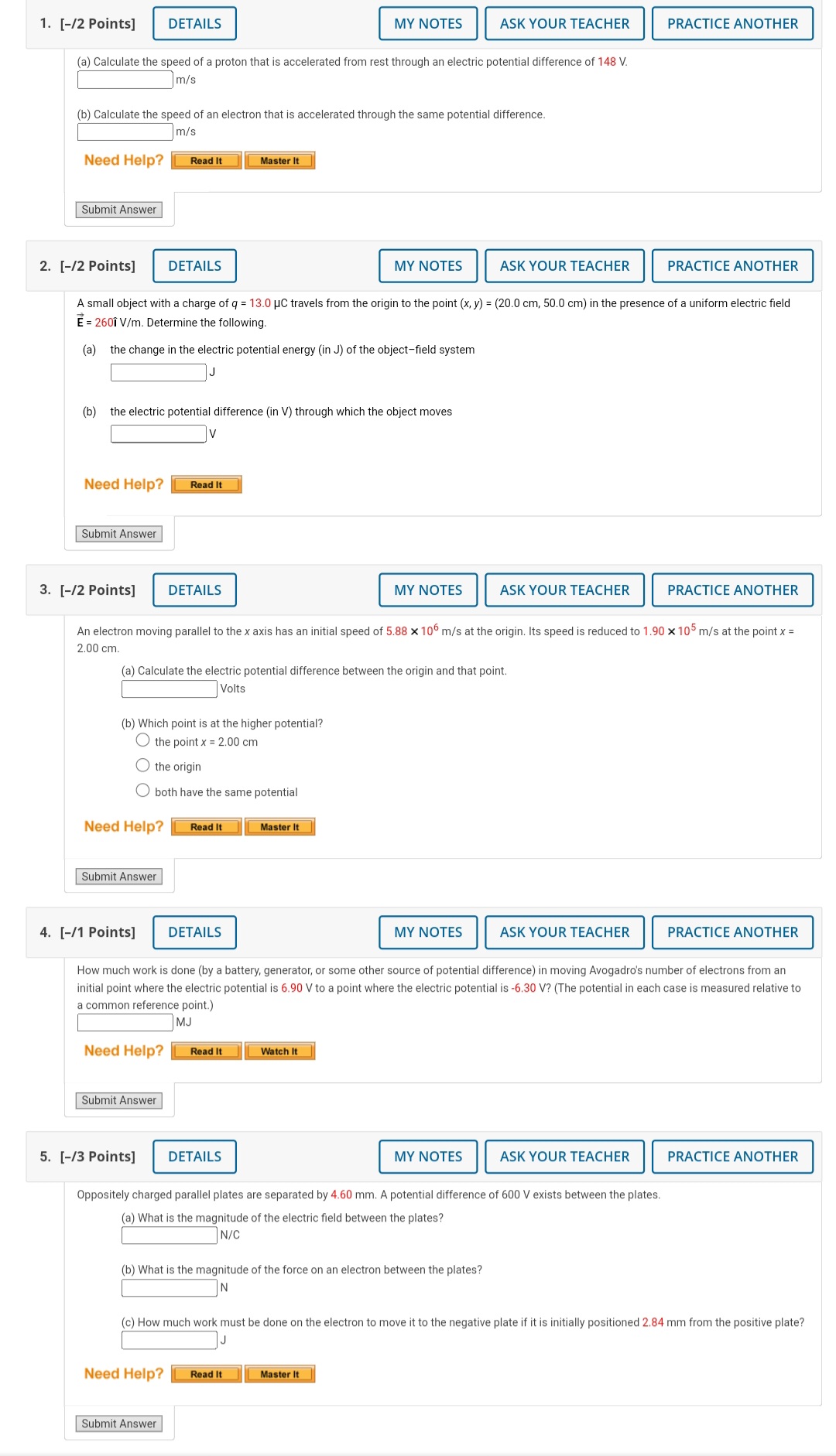  1. [-/2 Points] DETAILS MY NOTES ASK YOUR TEACHER PRACTICE ANOTHER