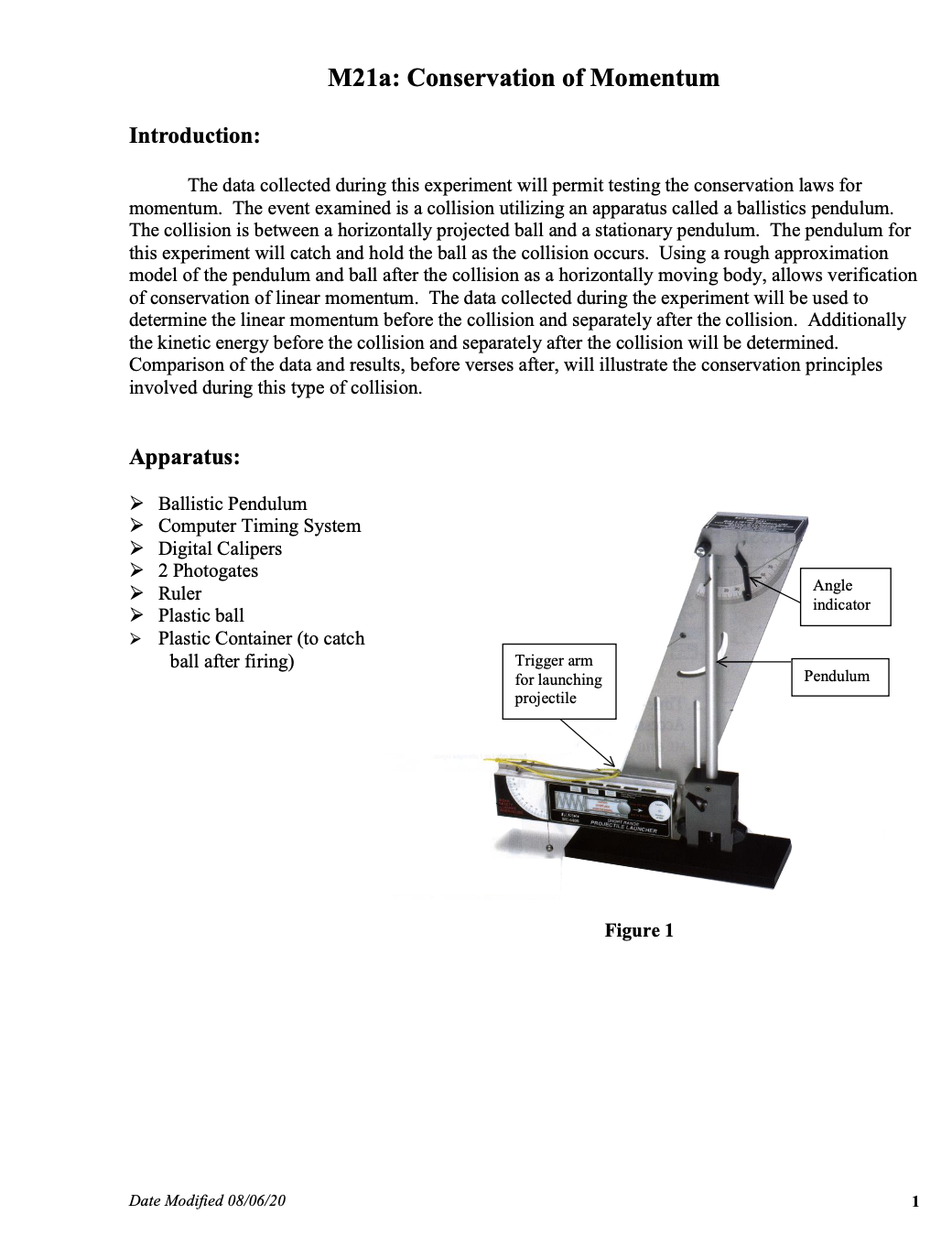Conservation of Momentum Valencia College WC NAME: amanda leballos DATE: 3/1 /