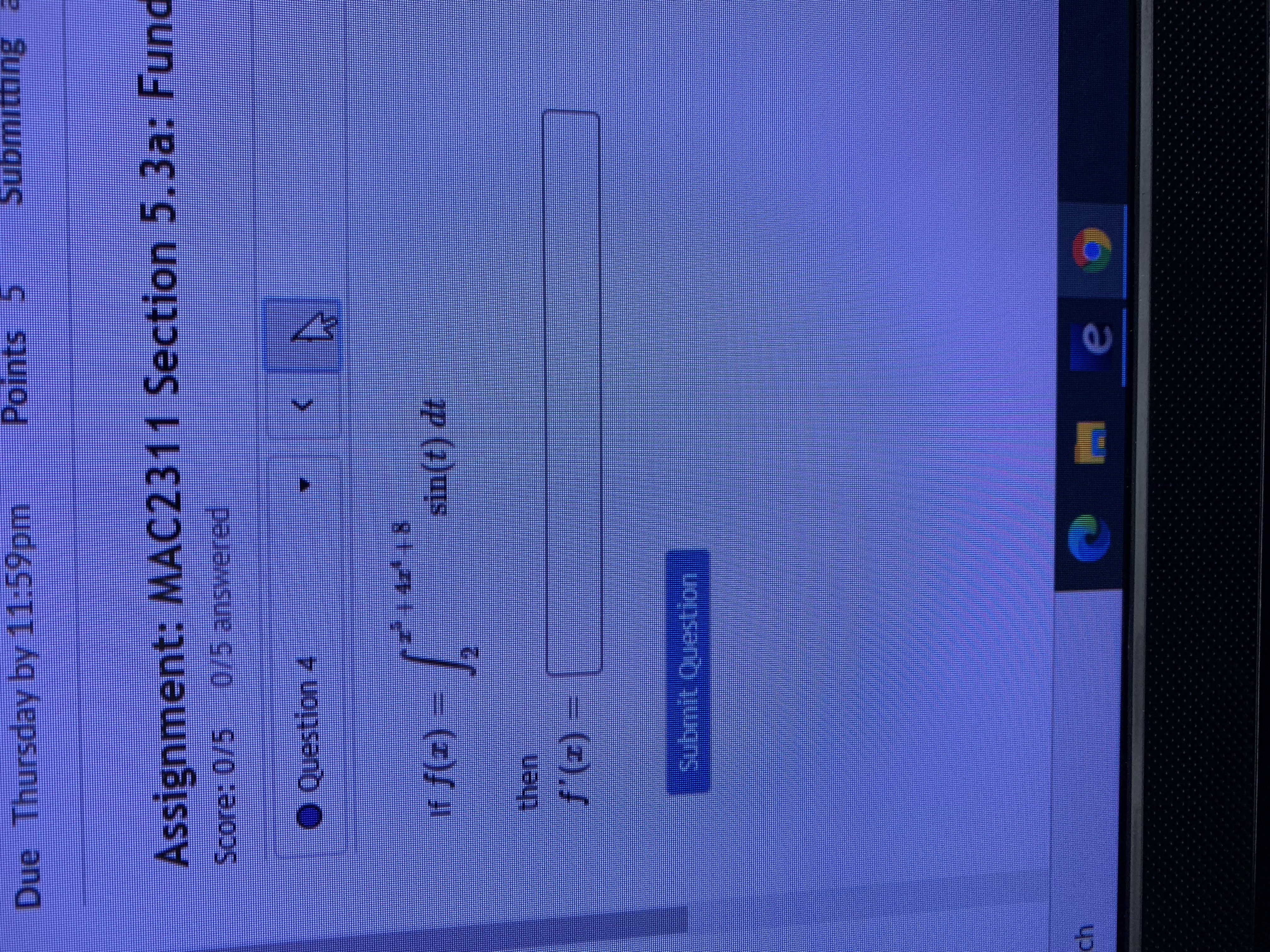 Section 5.3a: Fundamental core: 0/5 0/5 answered Question 3 Use part I