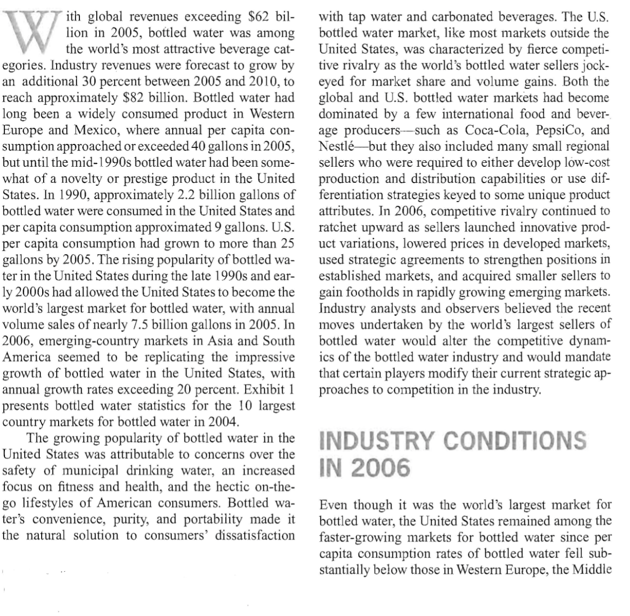  Exhibit 1 Leading Country Markets for Bottled Water, 1999, 2004 (in