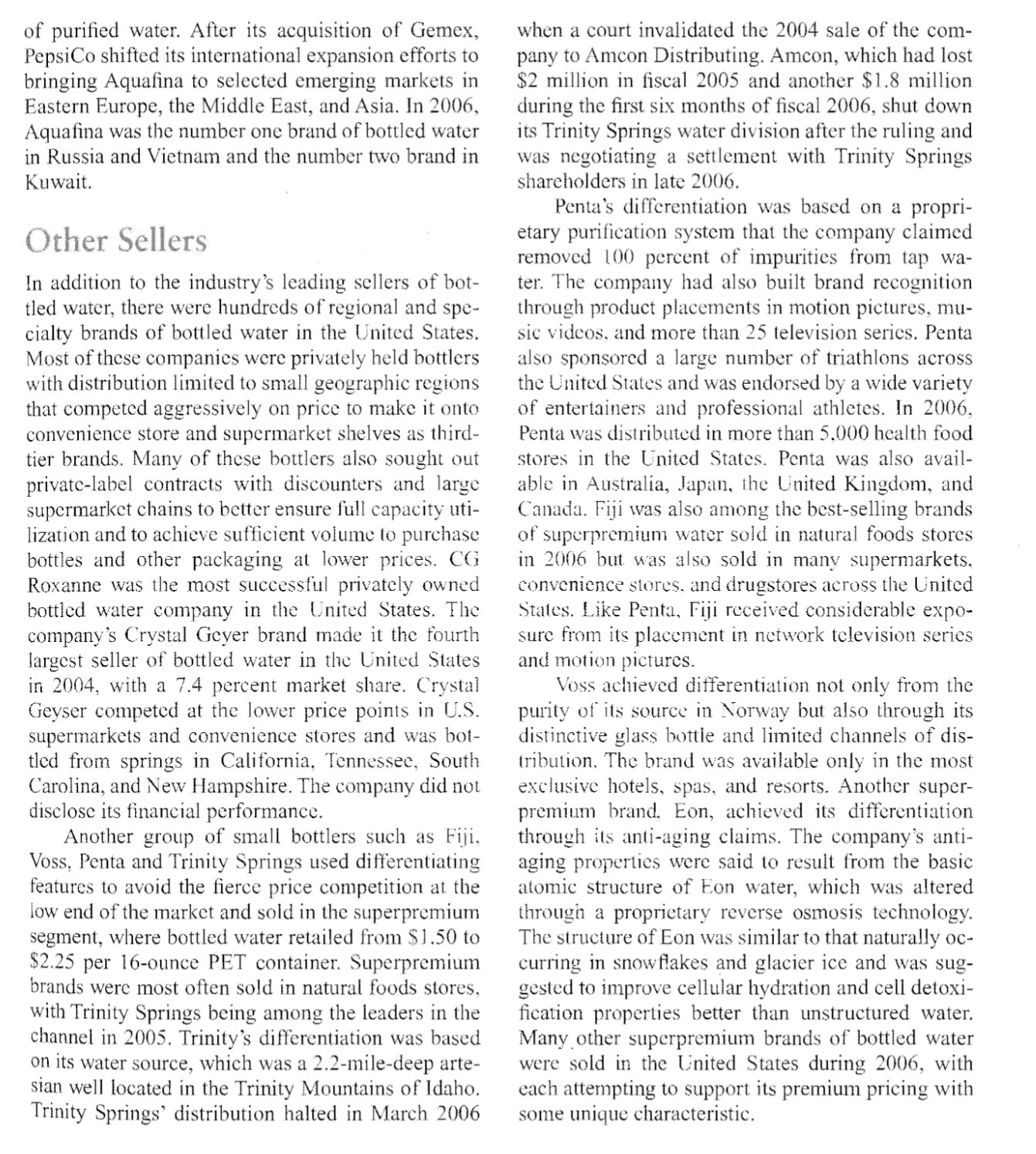 soft drink industry to decline by 1.5 percent annually for the foreseeable