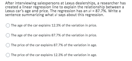 How would I answer this? After interviewing salespersons at Lexus dealerships, a
