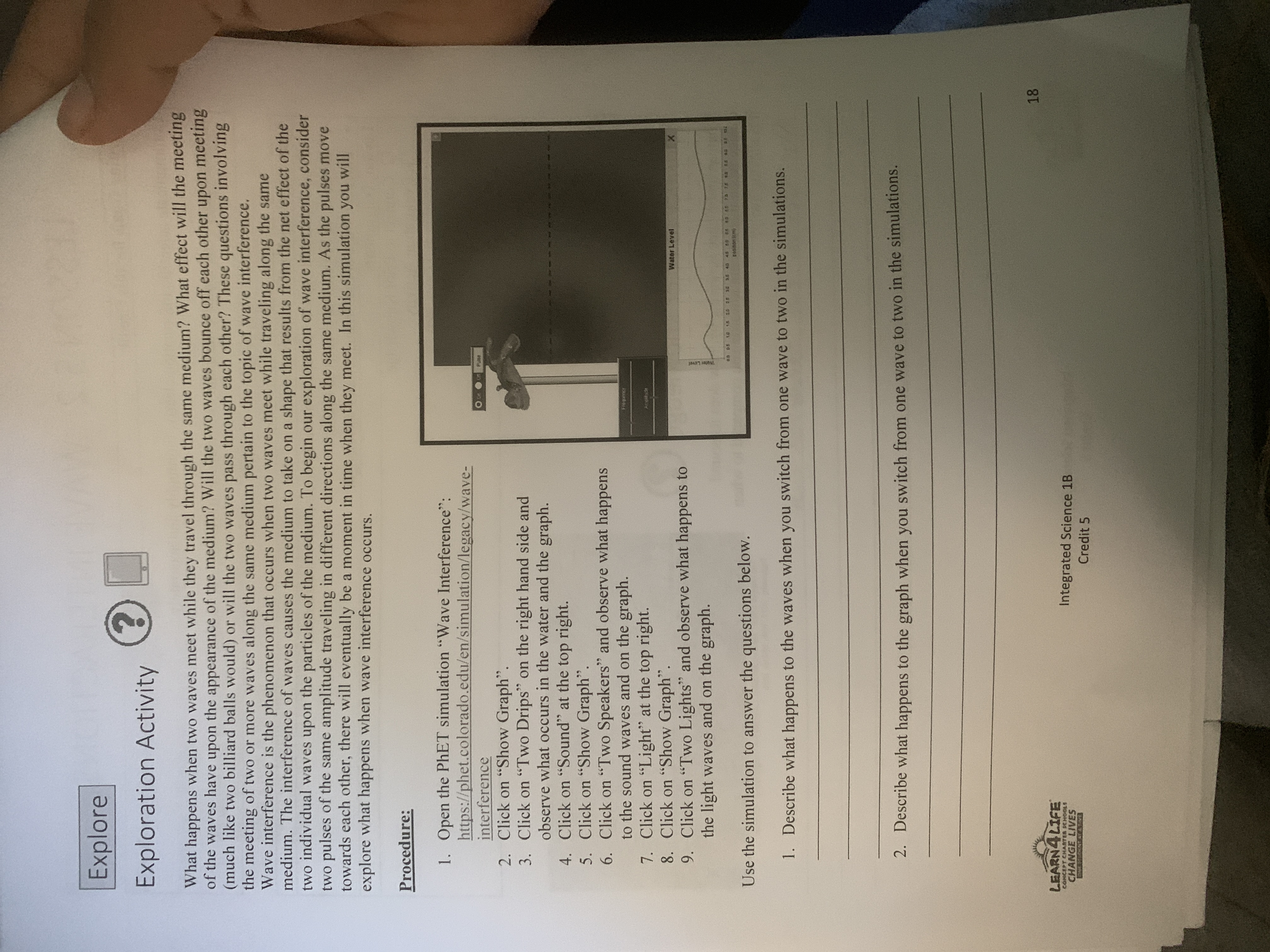  Explore Exploration Activity ? What happens when two waves meet while