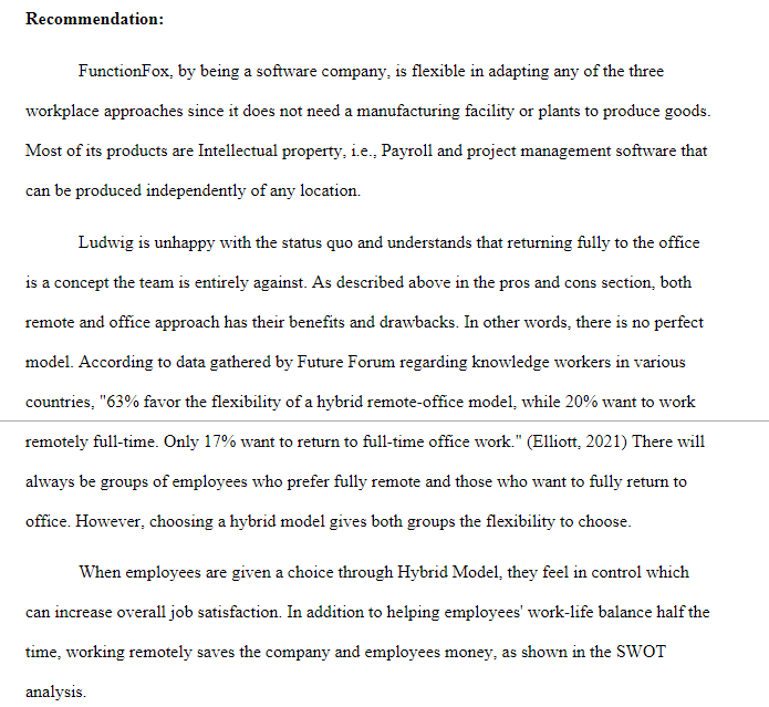  Recommendation: FunctionFox, by being a software company, is flexible in adapting