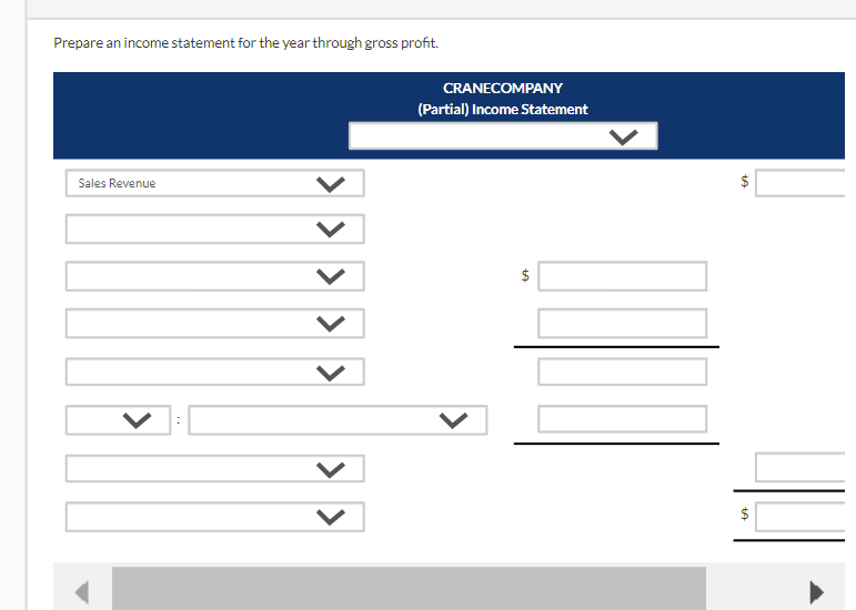 for Crane Company at December 31, 2022: 1. Inventory balance Beginning of