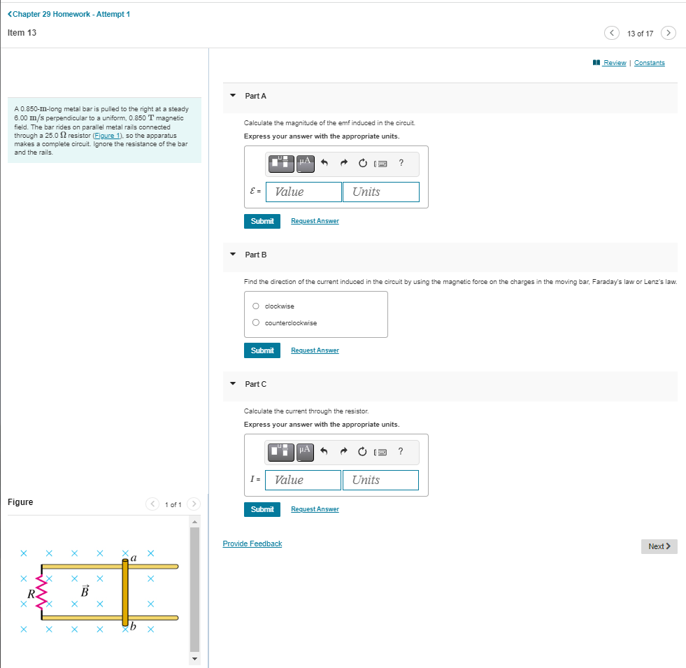 Feedback Review | Constants Part A In the figure (Figure 1) a