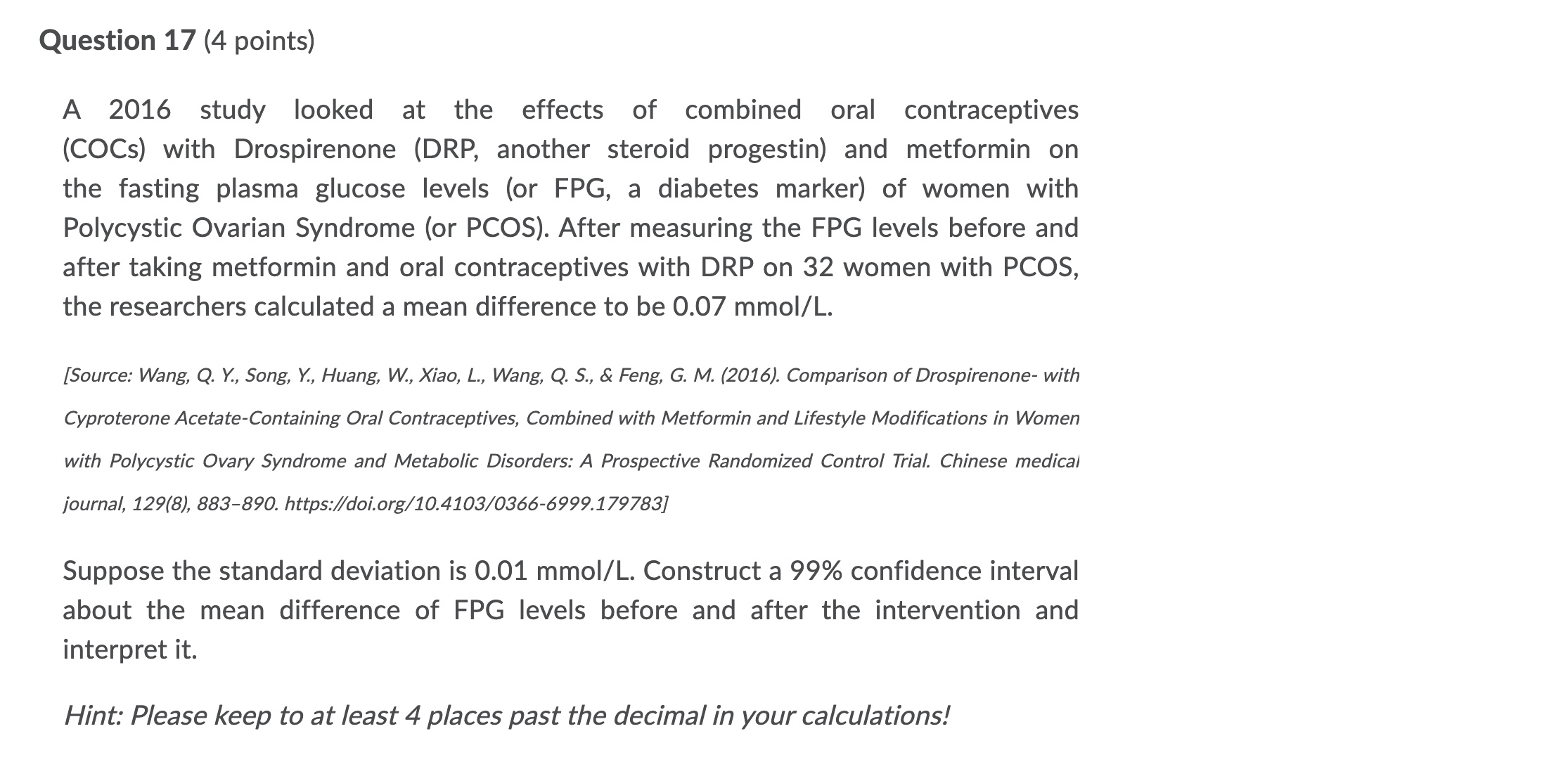 hospital stay of 20 patients was $12,500 with a standard deviation of