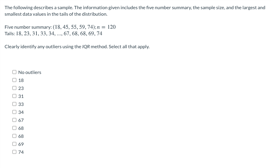 The following describes a sample. The information given includes the ve