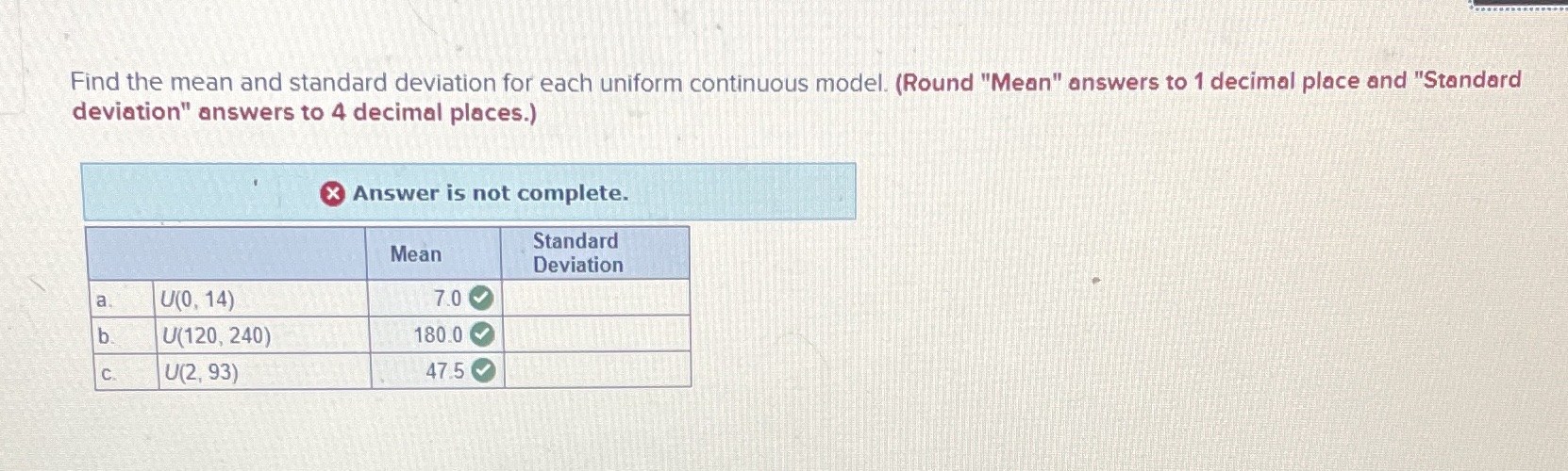 Mean is already found, just need help with the standard deviation. (6.3