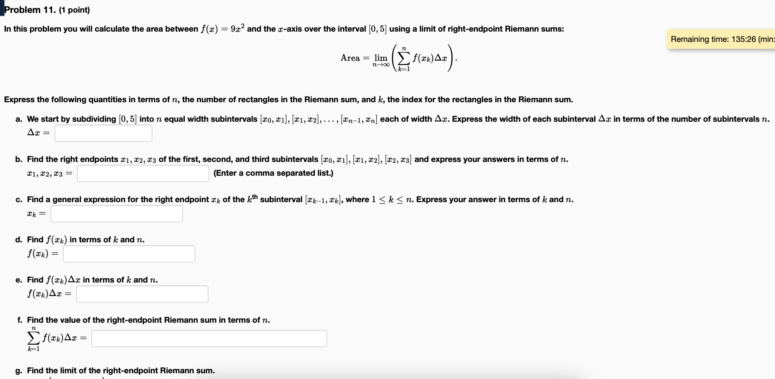 Problem 11. (1 point) In this problem you will calculate the
