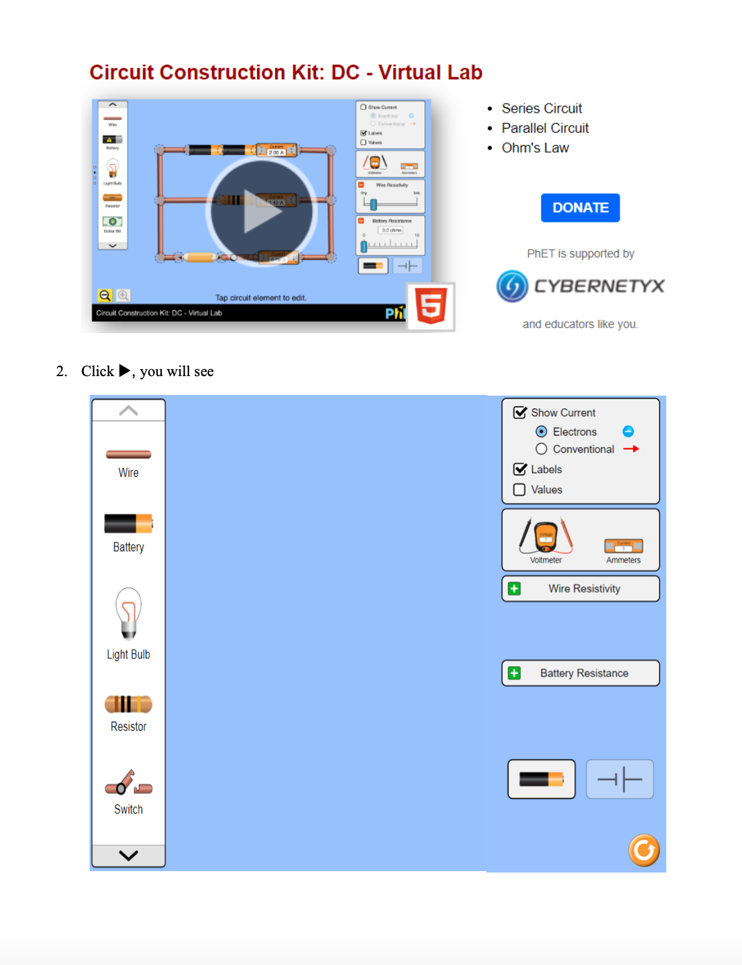 Learn to build up series circuit and a parallel circuit with three