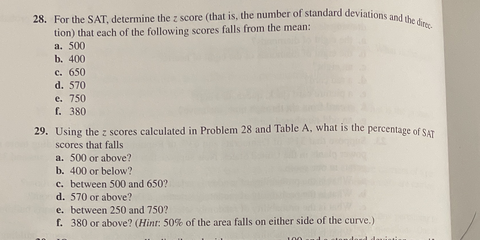 Need help on both problems ? 28. For the SAT, determine the