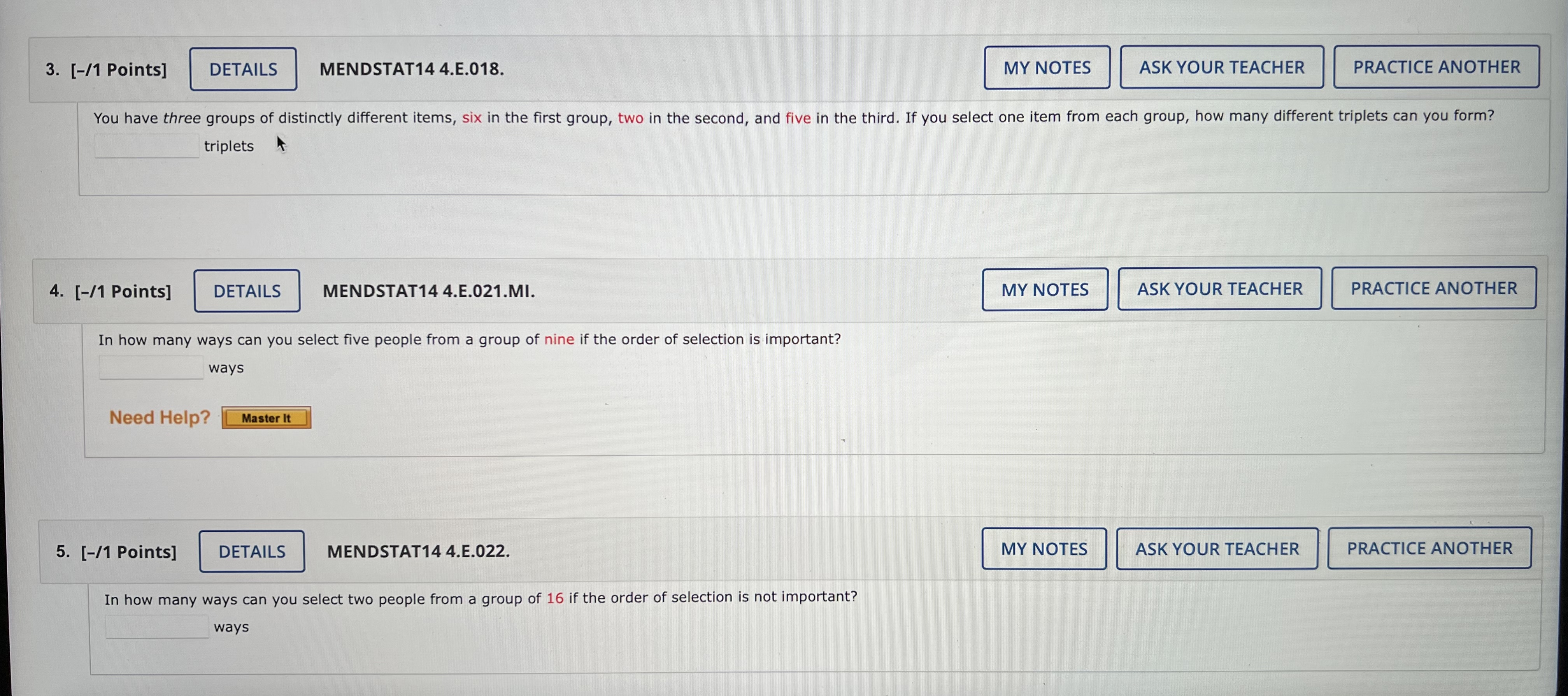  3. [-/1 Points] DETAILS MENDSTAT14 4.E.018. MY NOTES ASK YOUR TEACHER