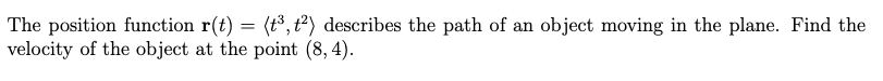 1) The position function t) = (tit?) describes the path of an