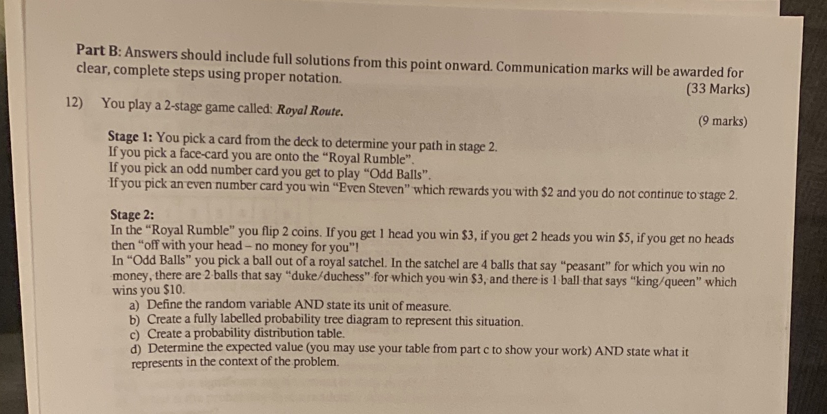 thank you! Part B: Answers should include full solutions from this point