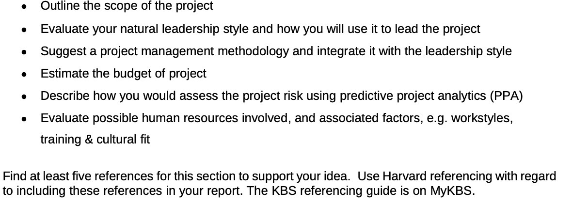 e Outline the scope of the project e Evaluate your natural