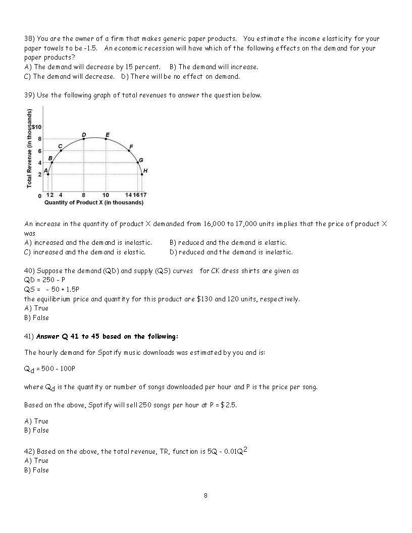 Pand Q5 = 0 + 2.5P. If The currenT price is $5,