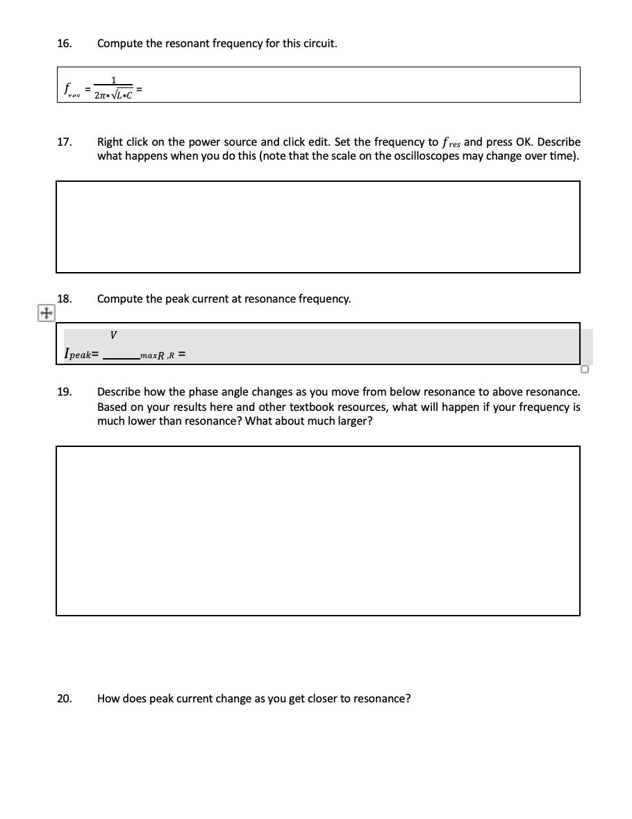 Record the new frequency value for this experiment. f 3= 15. Repeat
