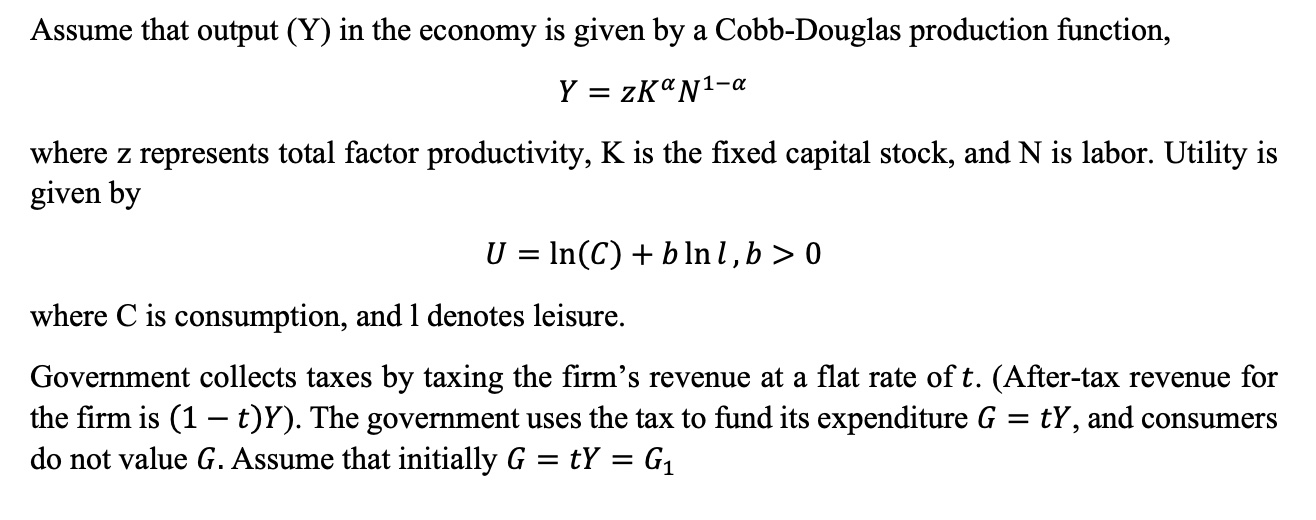 Please help me with below question. Assume that output (Y) in the