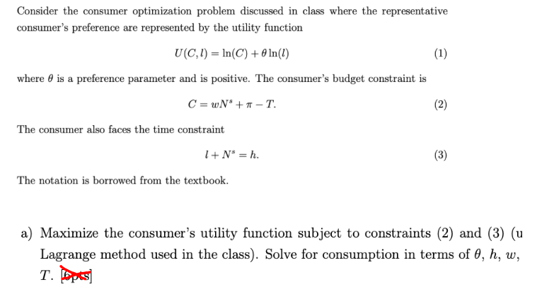  Consider the consumer optimization problem discussed in elem where the representative