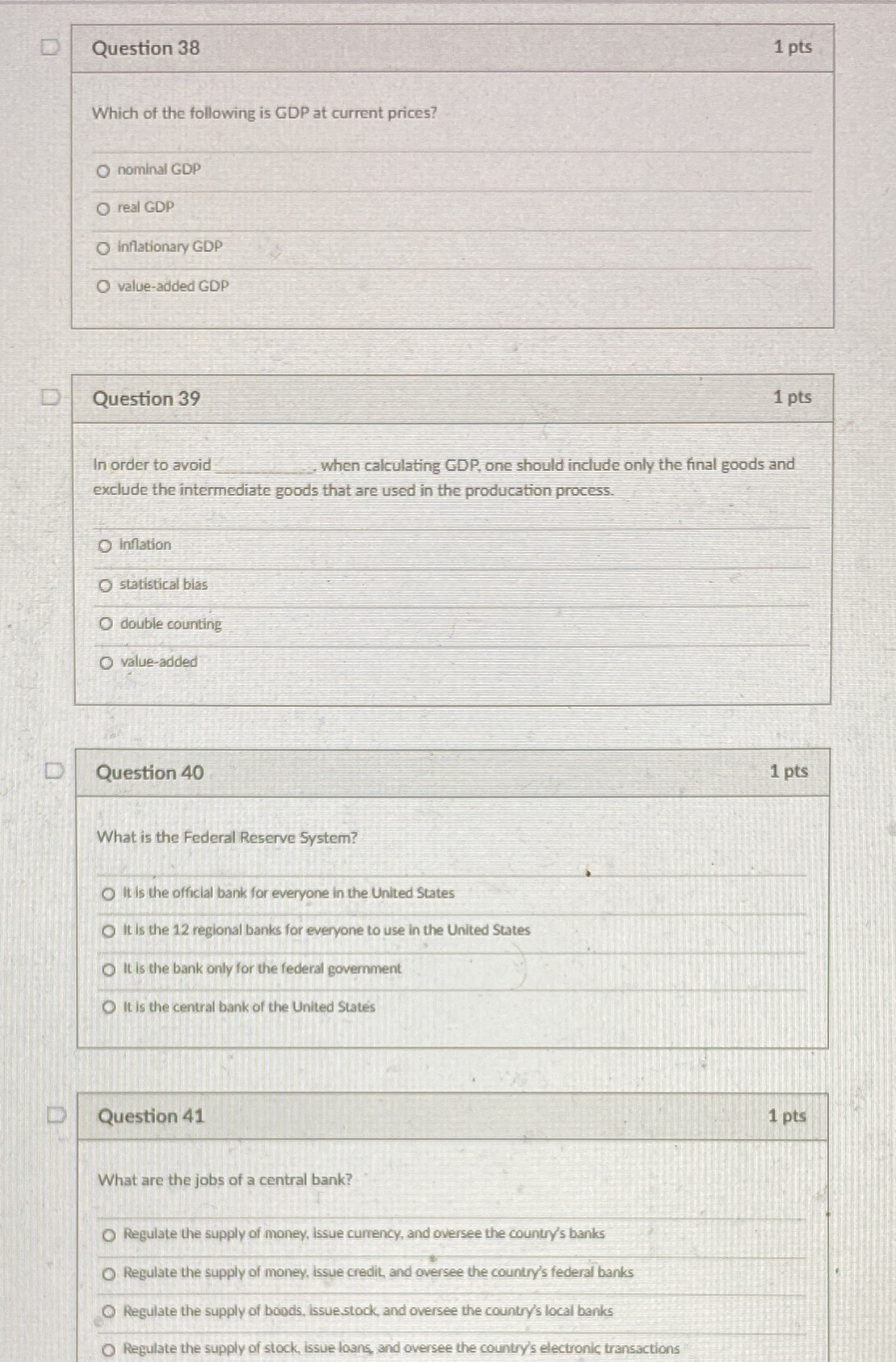 Please answer these questions D Question 38 1 pts Which of the