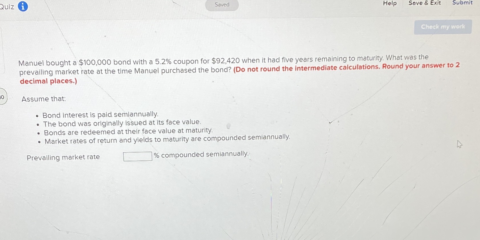 Quiz i Saved Help Save & Exit Submit Check my work