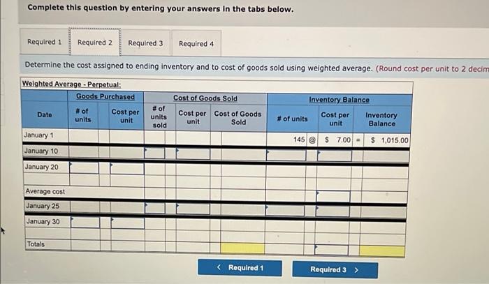 reported the following January purchases and sales data for its only product.