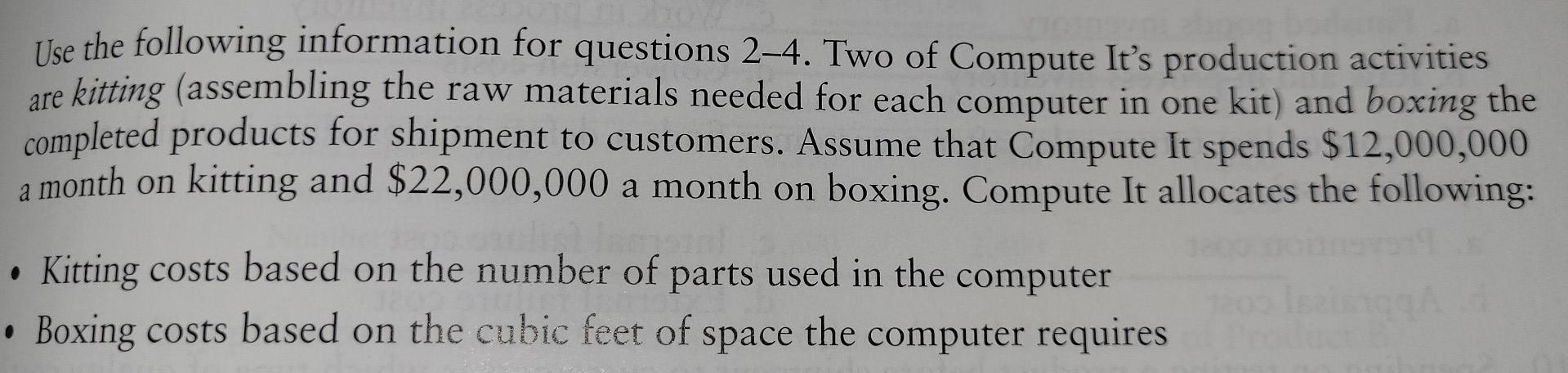 parts before deliver- ing them to Compute It. Assume this saves $2,000,000