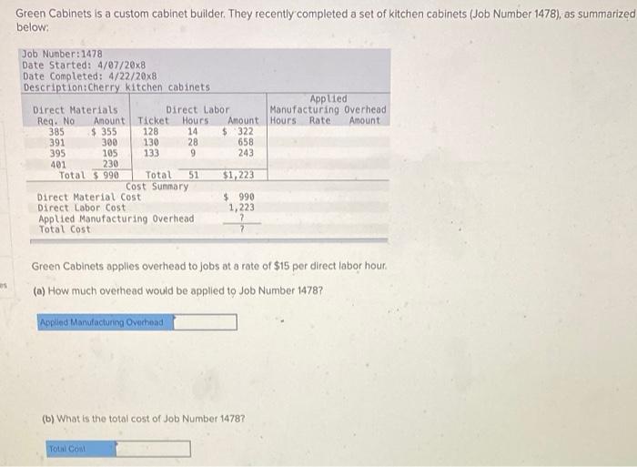 please help!! Green Cabinets is a custom cabinet builder. They recently completed