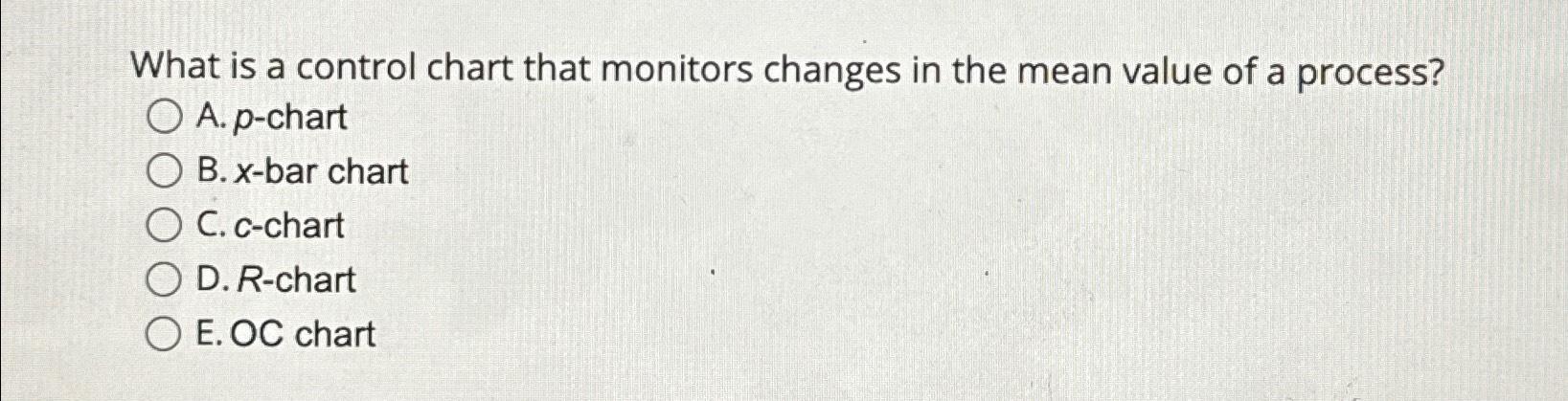  What is a control chart that monitors changes in the mean