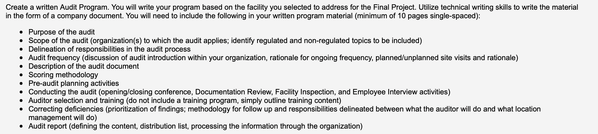 which is Responsibilities and Correcting deficiencies related to my project , I