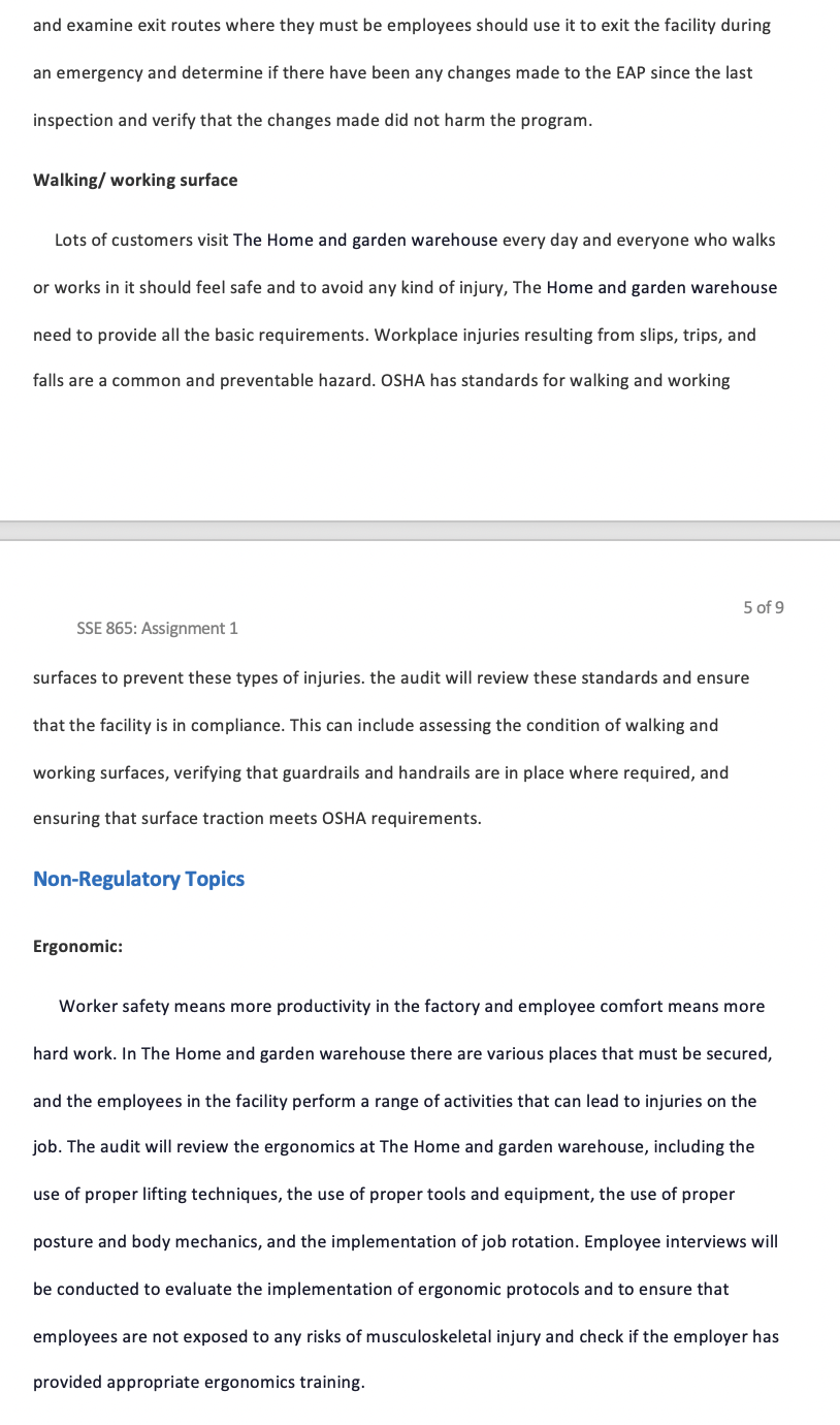 Document but still missing the Responsibilities and Correcting deficiencies , I will