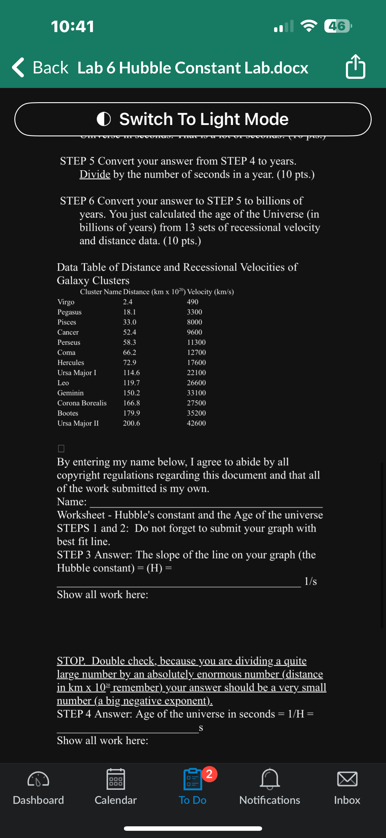 Astronomy Lab Manual AST-1002C for Distance Learning by Professor M. Werhner Objectives: