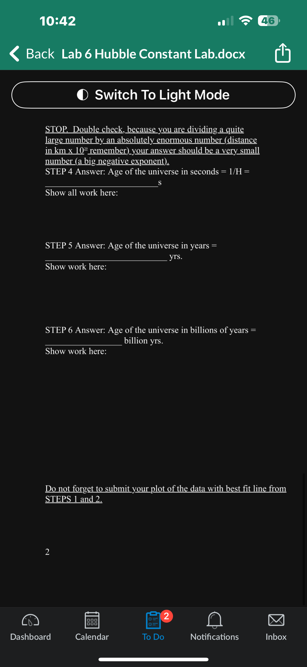 Graphically determine the Hubble constant and from that determine the age of