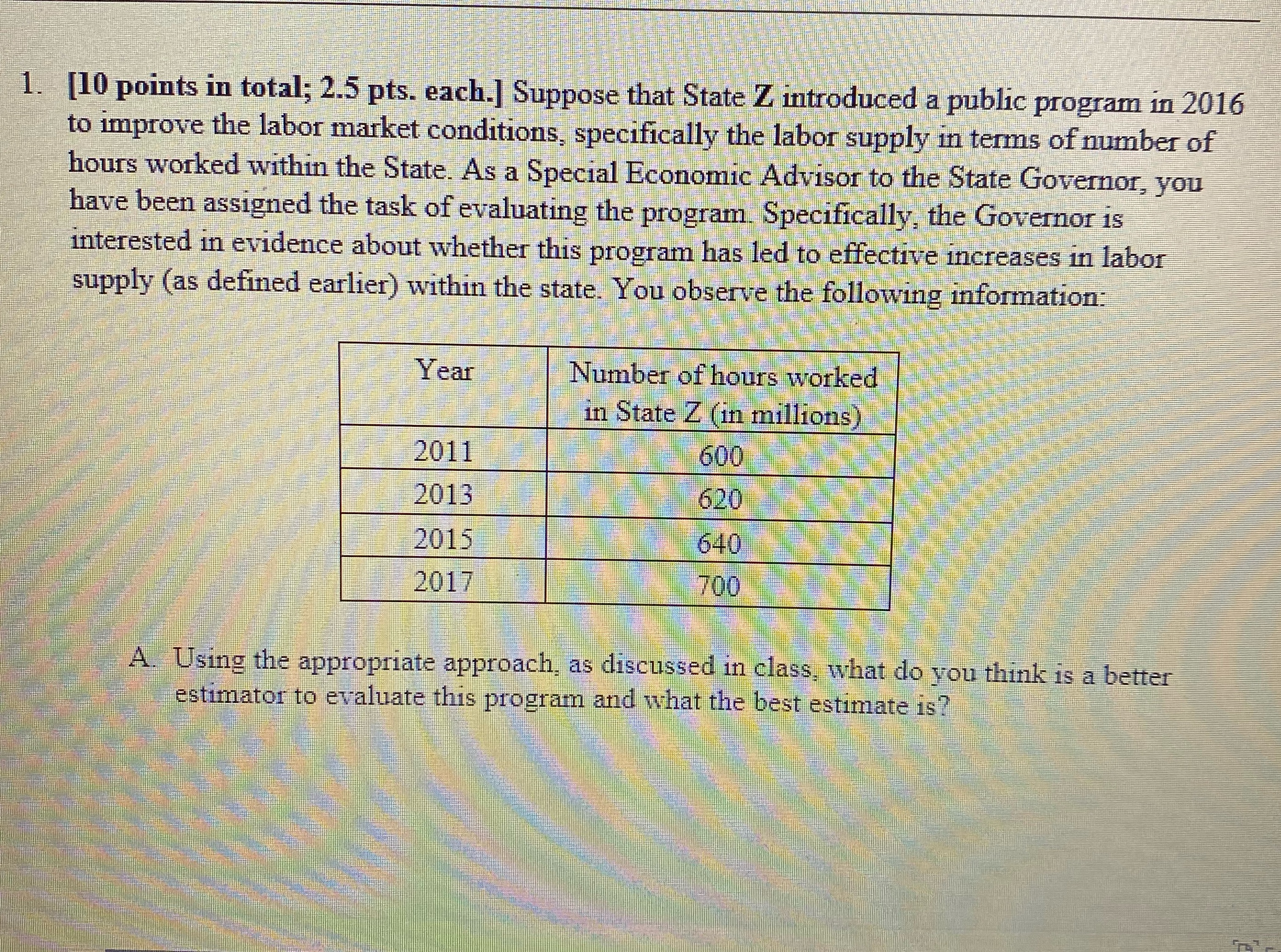 answer attached question below 1. [10 points in total; 2.5 pts. each.]