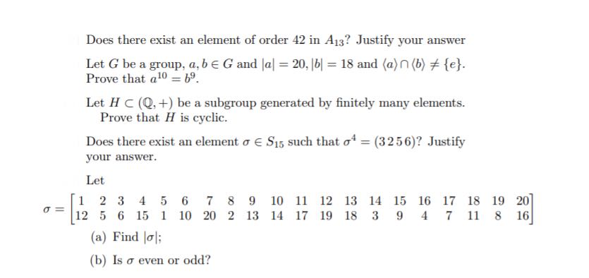for those partice could you help me Does there exist an element