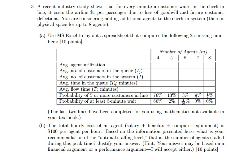 3. A recent industry study shows that for every minute a
