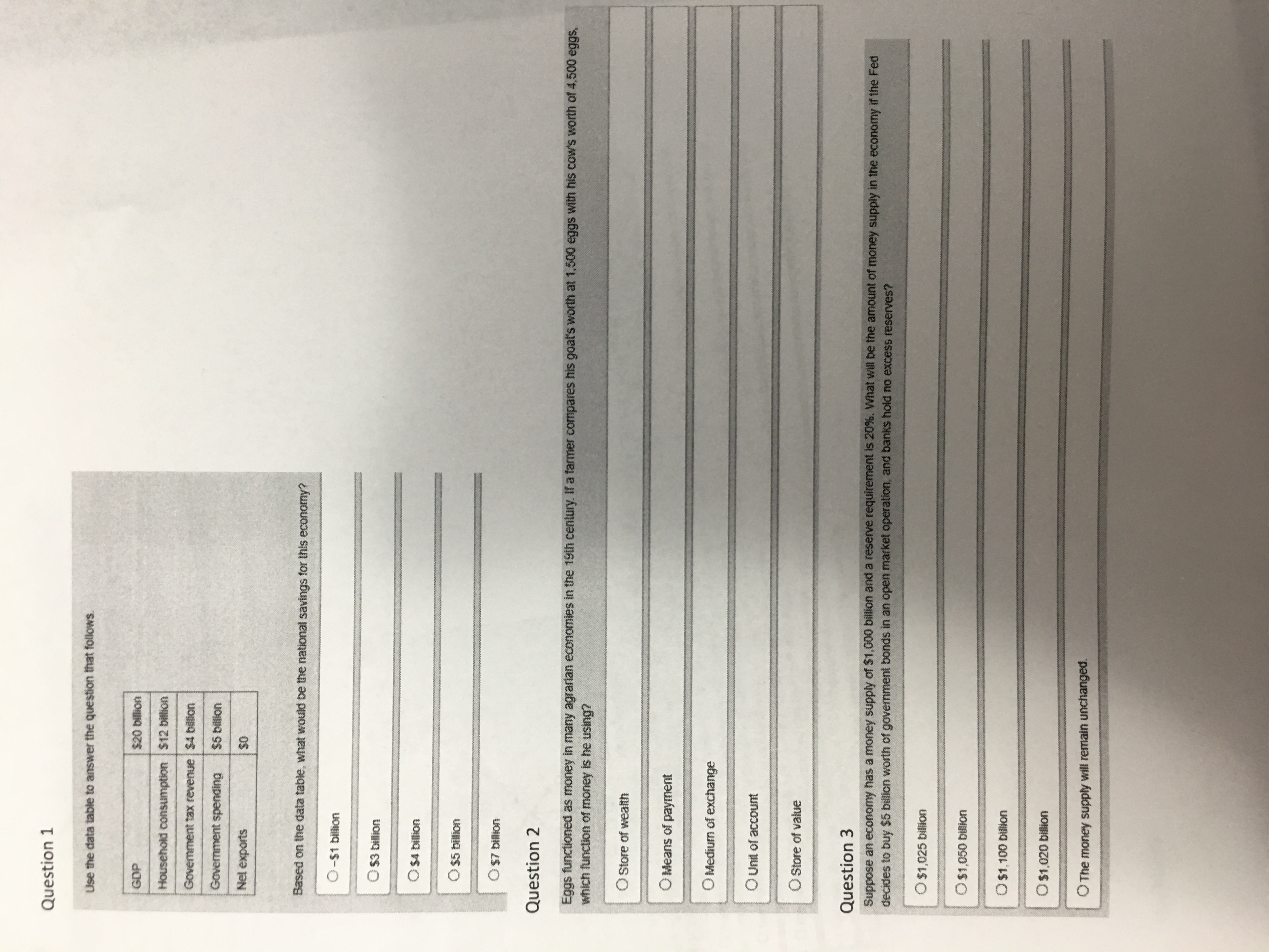  Question 1 Use the data table to answer the question that